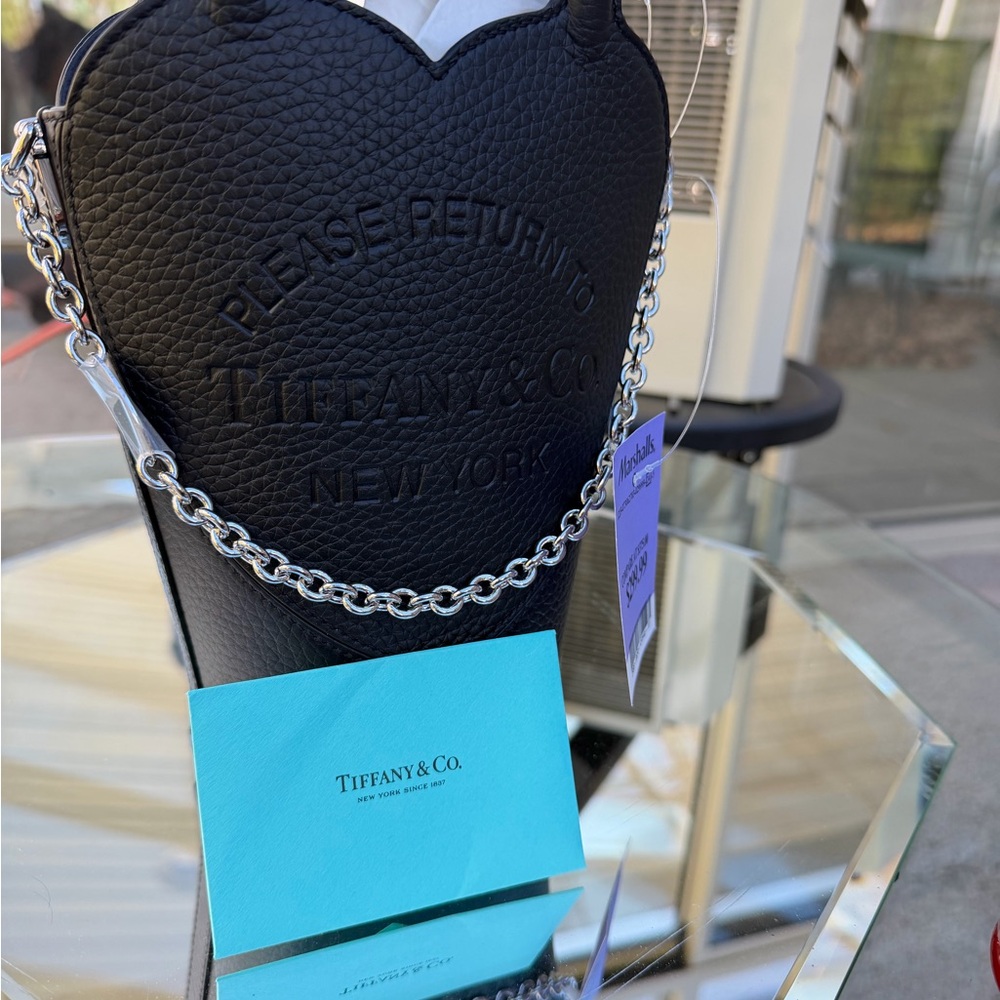 Tiffany & Co. Black Bag with Silver Chain